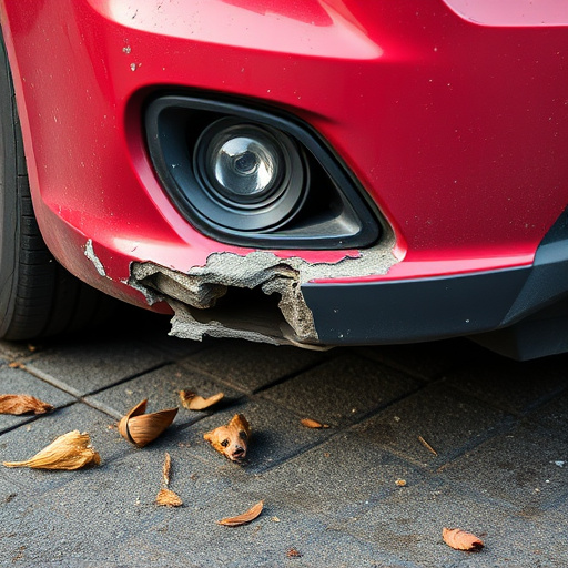 damaged car bumper