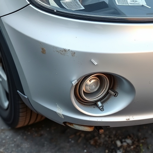 damaged car bumper