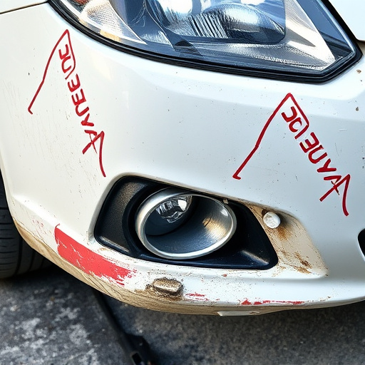 damaged car bumper