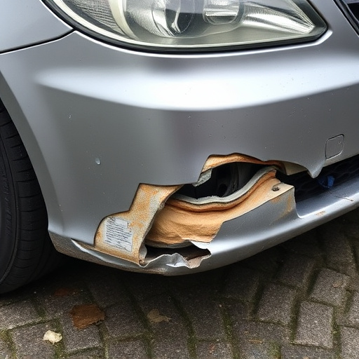 damaged car bumper