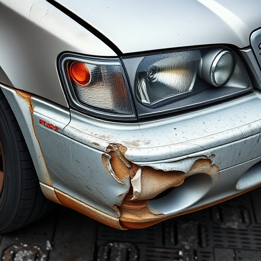 damaged car bumper