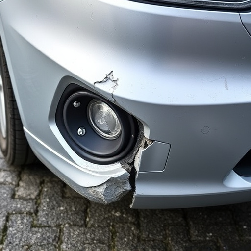 damaged car bumper