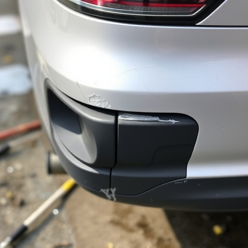 damaged car bumper
