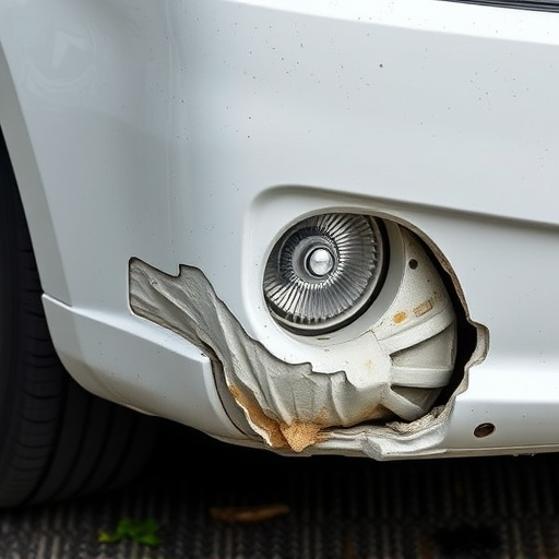 damaged car bumper