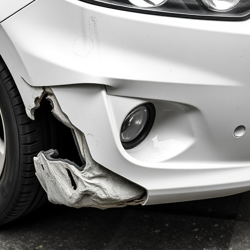 damaged car bumper