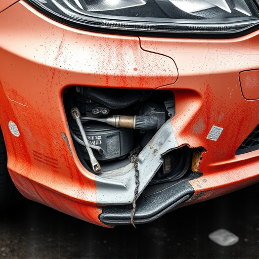 damaged car bumper