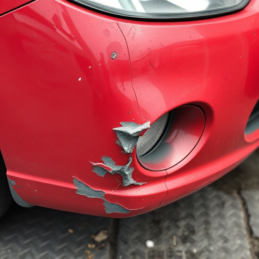 damaged car bumper