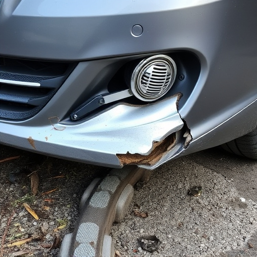 damaged car bumper