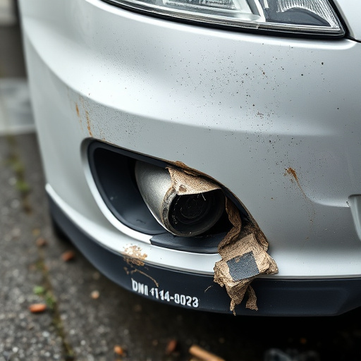 damaged car bumper