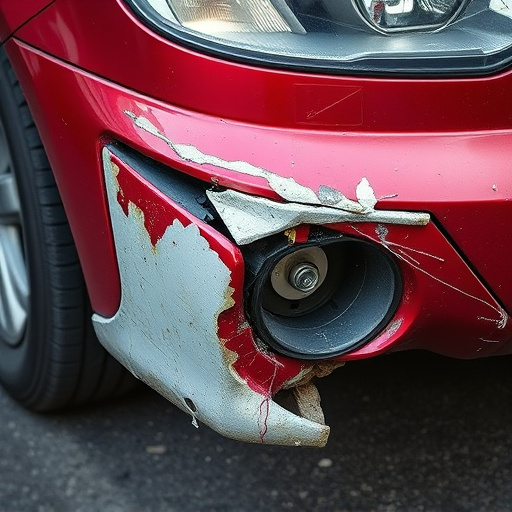 damaged car bumper