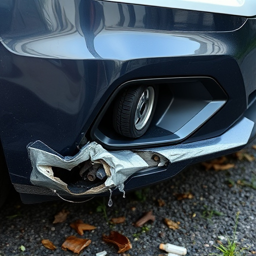 damaged car bumper