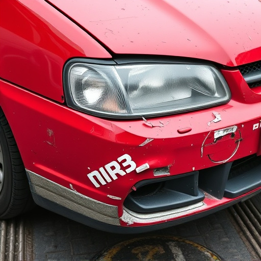 damaged car bumper