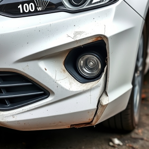 damaged car bumper
