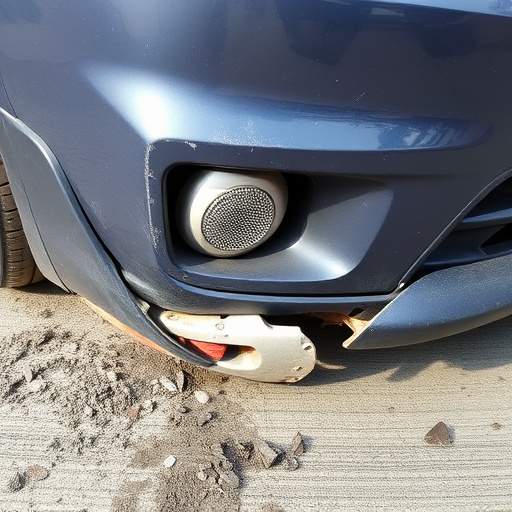 damaged car bumper