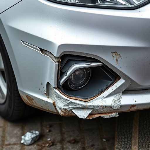 damaged car bumper