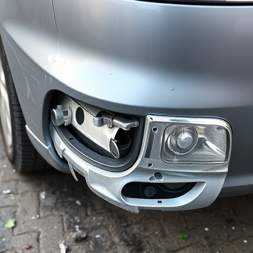 damaged car bumper