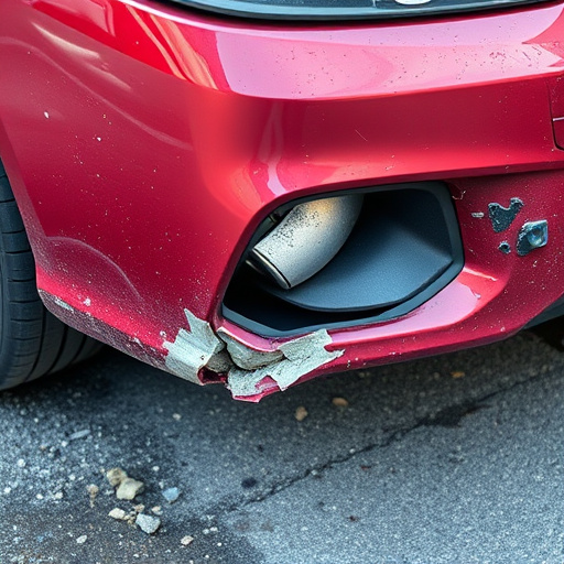 damaged car bumper