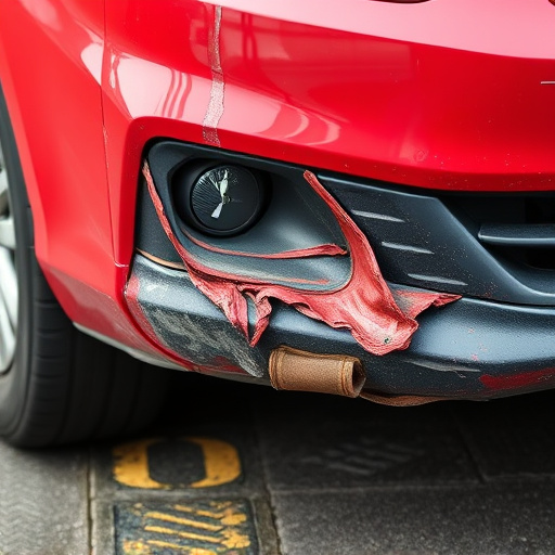 damaged car bumper