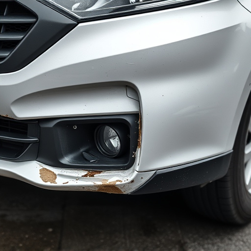 damaged car bumper