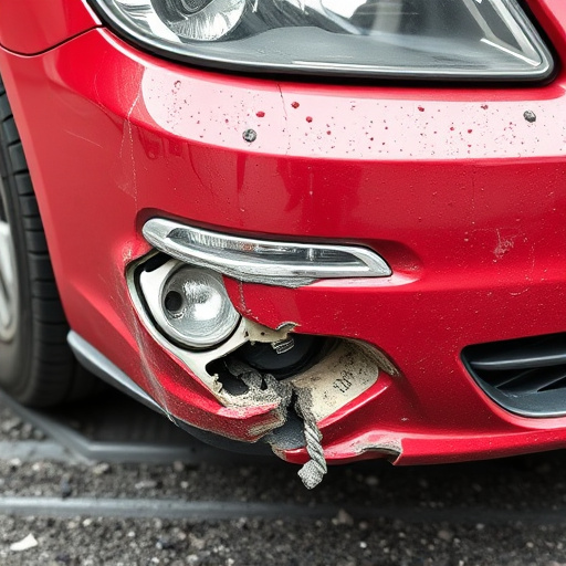 damaged car bumper