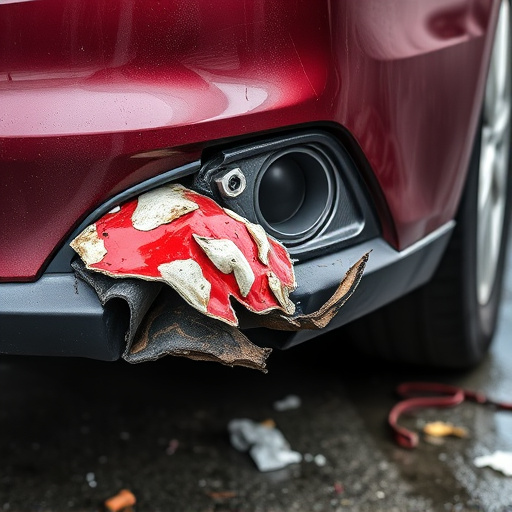 damaged car bumper