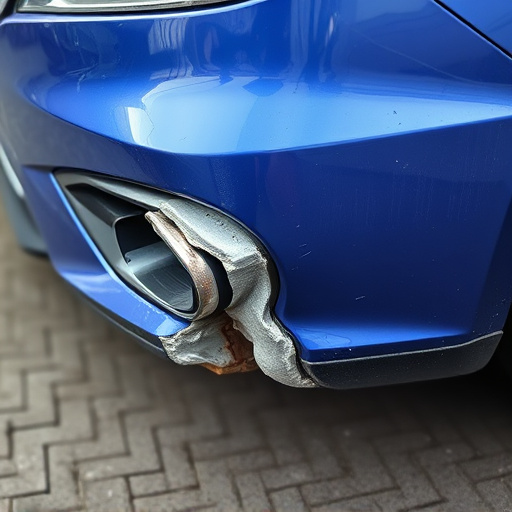damaged car bumper