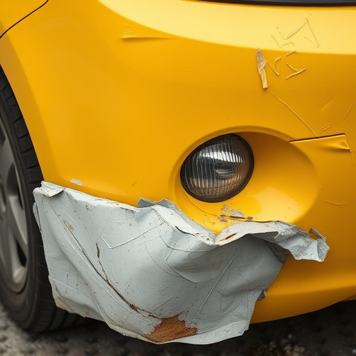 damaged car bumper