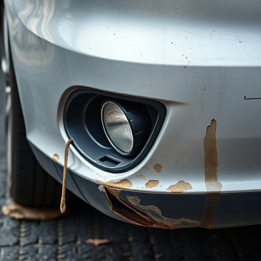 damaged car bumper
