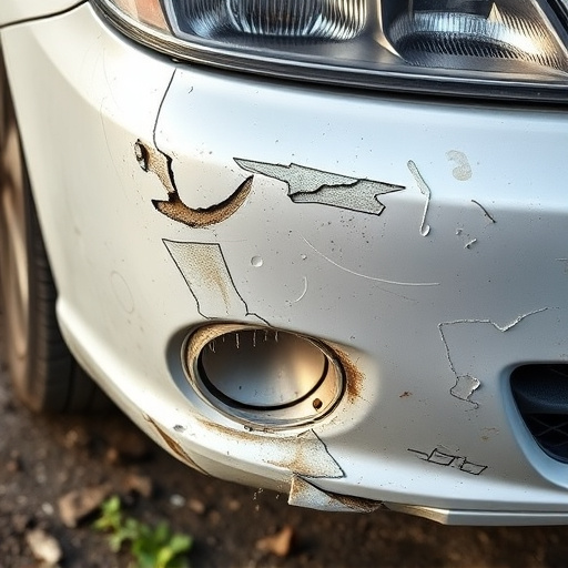 damaged car bumper