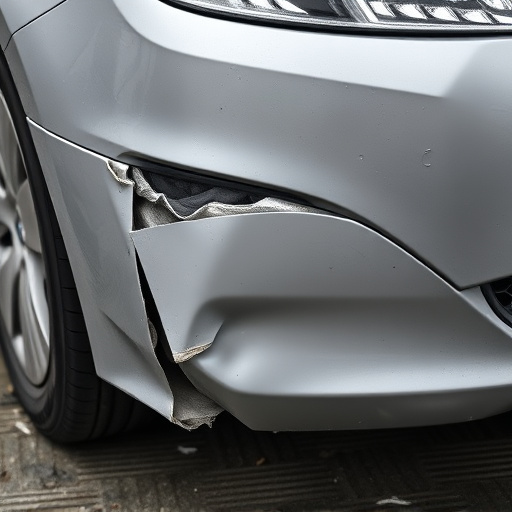 damaged car bumper
