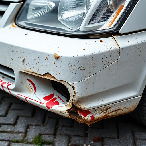 damaged car bumper