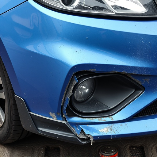 damaged car bumper