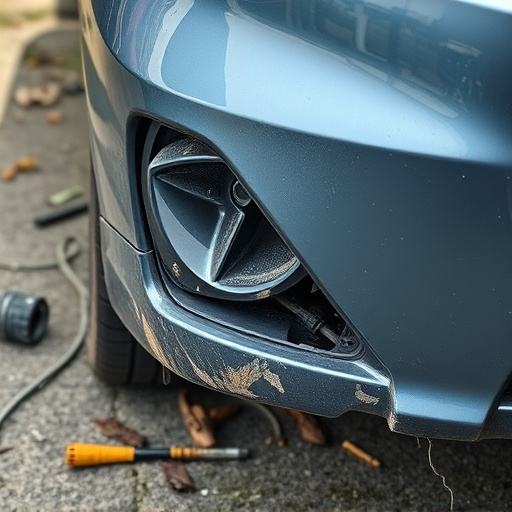 damaged car bumper