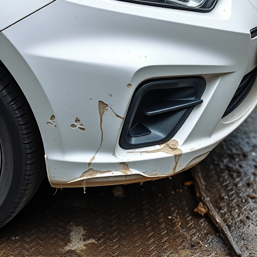 damaged car bumper