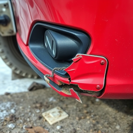 damaged car bumper