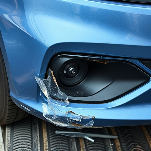 damaged car bumper