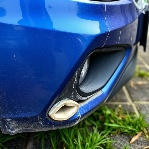 damaged car bumper