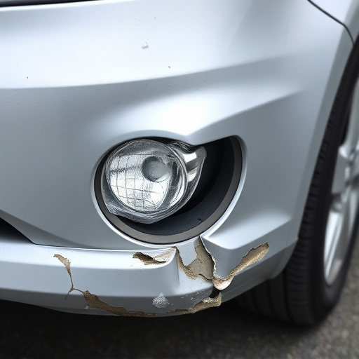 damaged car bumper