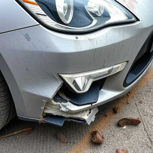 damaged car bumper