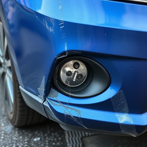 damaged car bumper