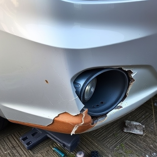 damaged car bumper