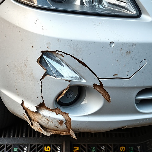 damaged car bumper