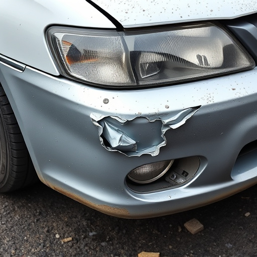 damaged car bumper