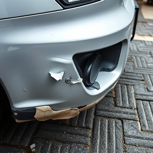 damaged car bumper
