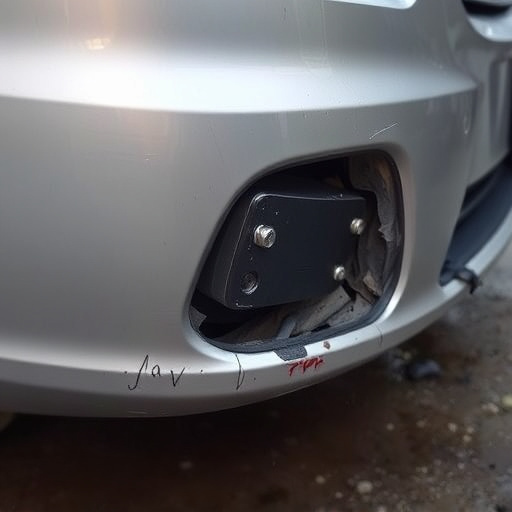 damaged car bumper