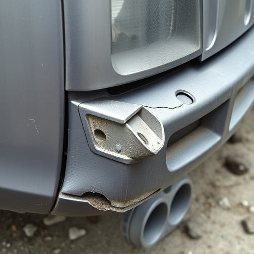 damaged car bumper