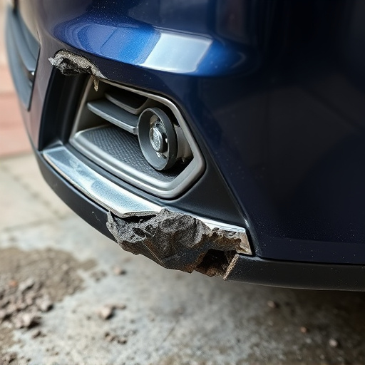 damaged car bumper