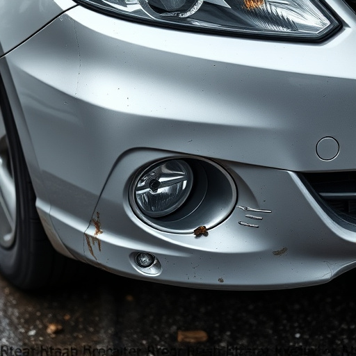damaged car bumper