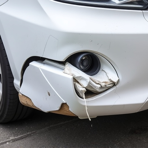 damaged car bumper