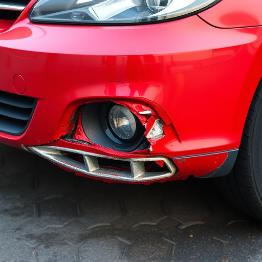 damaged car bumper